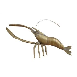 Mid 20th Century Brass Wall Hanging Crawfish Crayfish Prawn Lobster 12