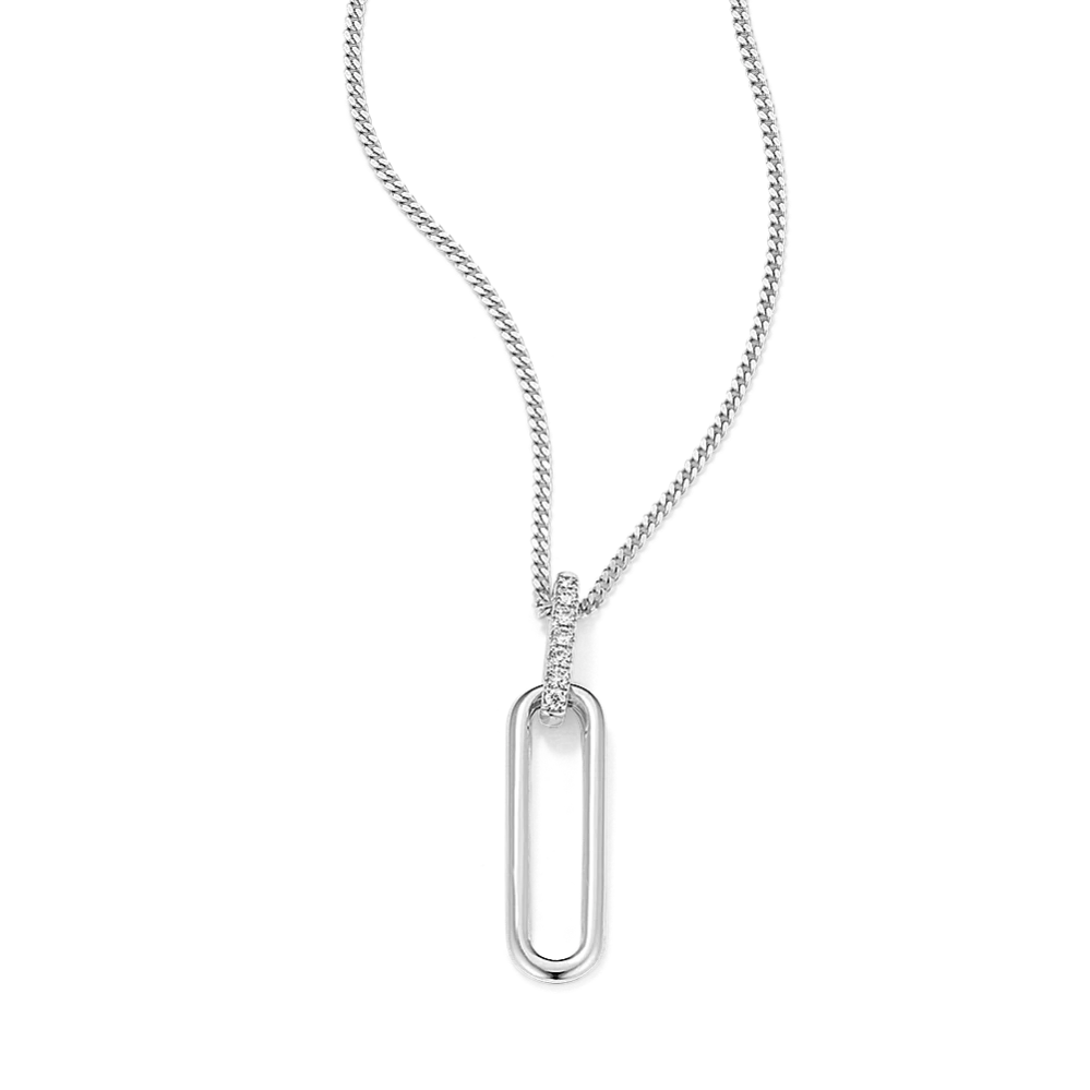 Era Diamond Link Necklace in Sterling Silver