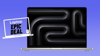 Silver M3 Pro MacBook Pro against a white background.