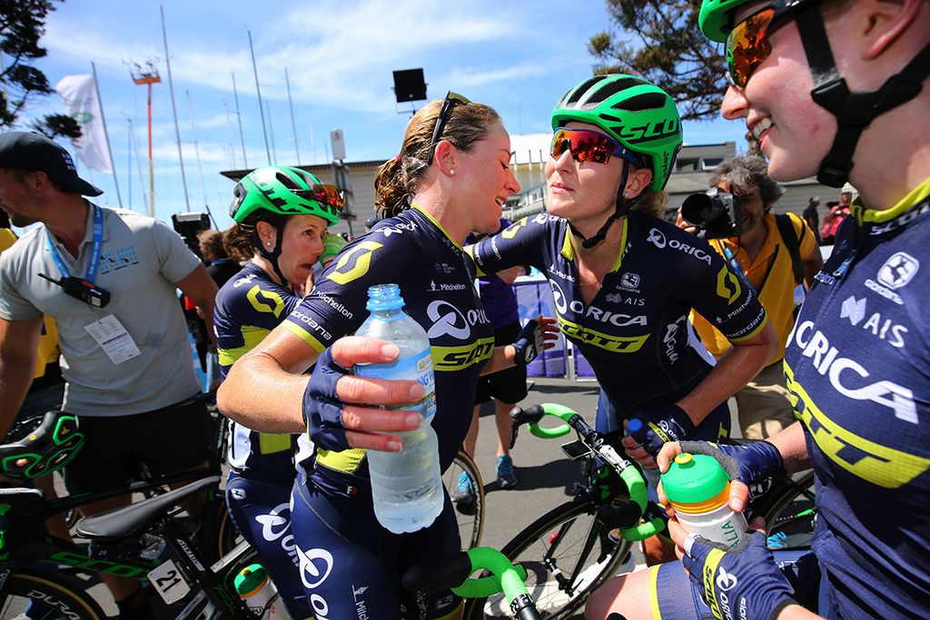 It's a happy team at Orica-Scott post-victory
