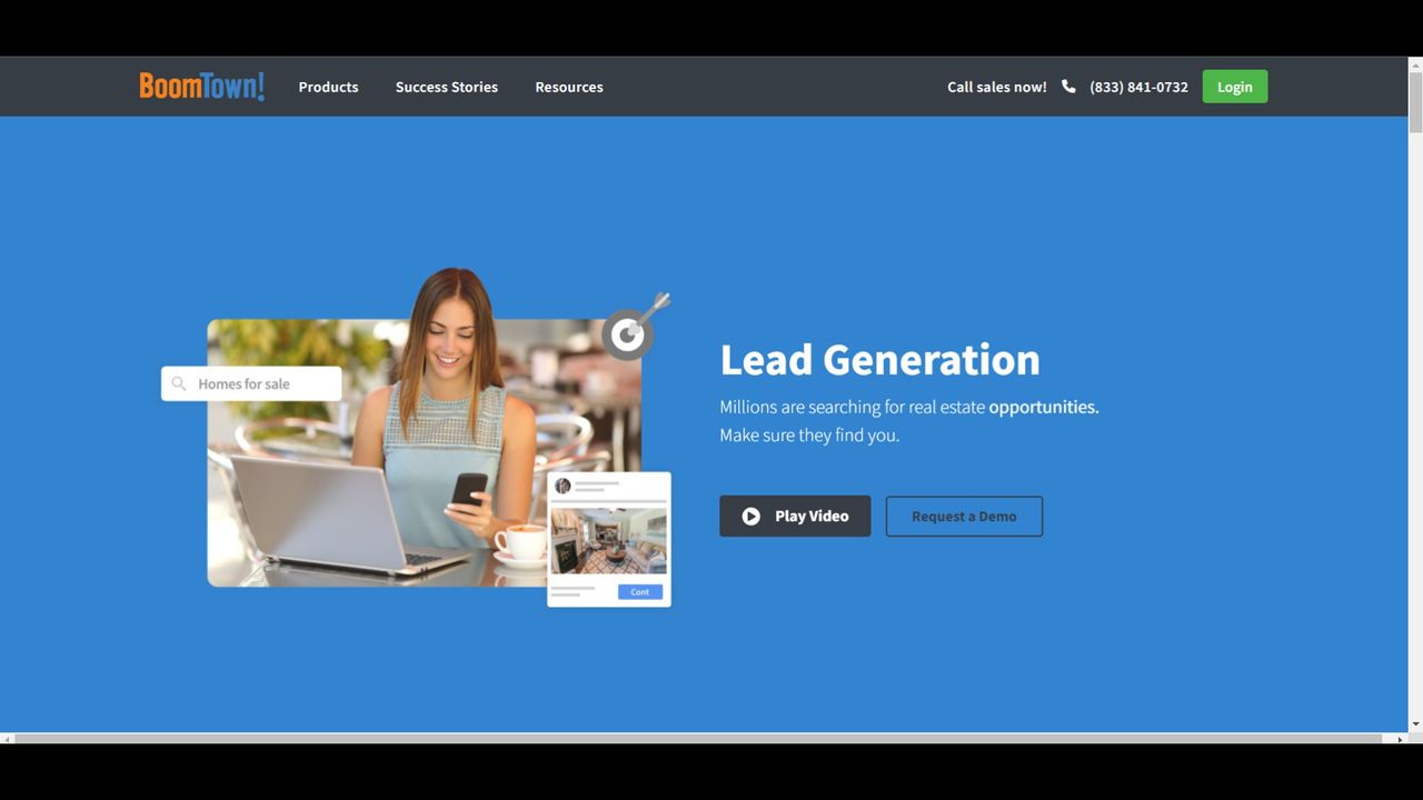 Screenshot of BoomTown&rsquo;s lead generation page.