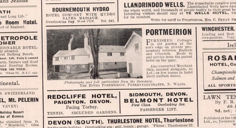 Portmeirion in Country Life in April 1927