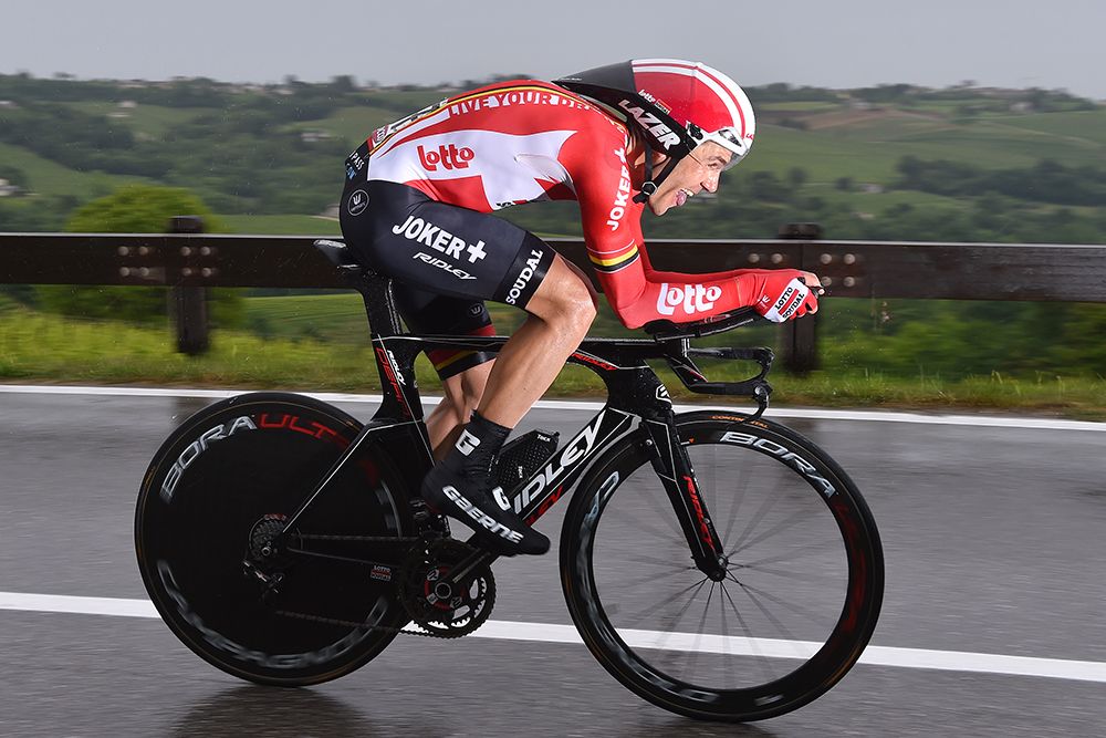 Monfort rides in the time trial at the Giro d'Italia