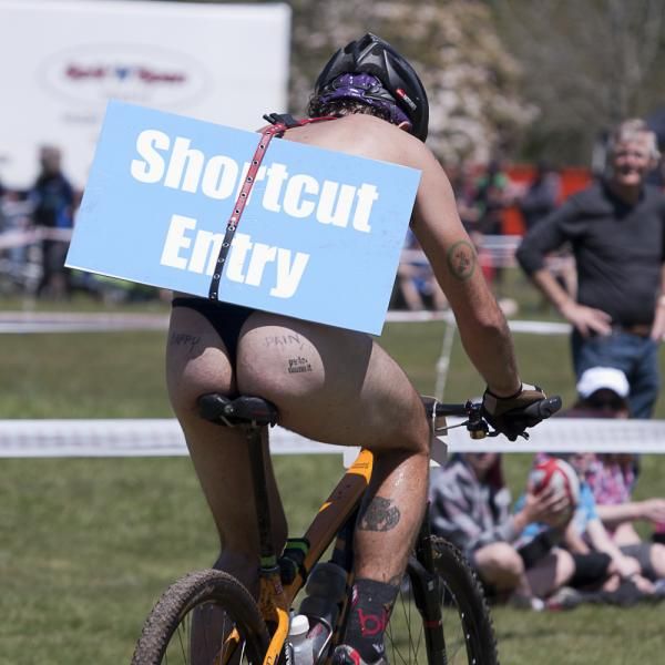 This rider might have to worry about saddle sores.