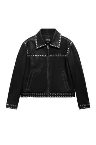 Mango Studded Leather Jacket