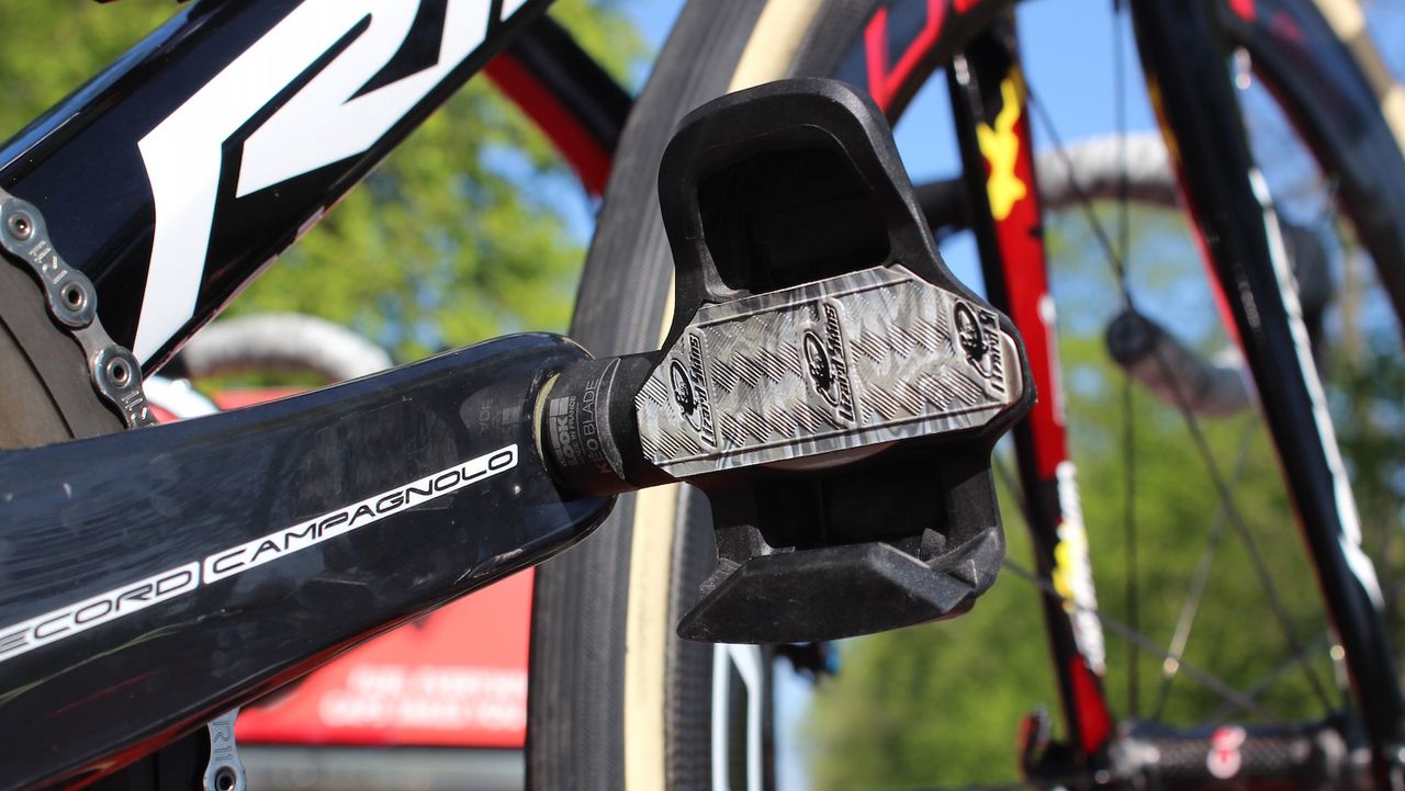 Greipel had some handlebar tape on his pedals for some extra shock absorption