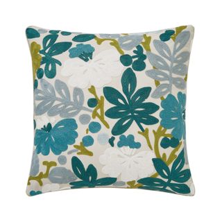  picture of blue and green floral cushion 