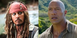 Dwayne Johnson and johnny depp in pirates and jungle cruise