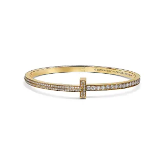 Tiffany T T1 Narrow Pavé Diamond Hinged Bangle