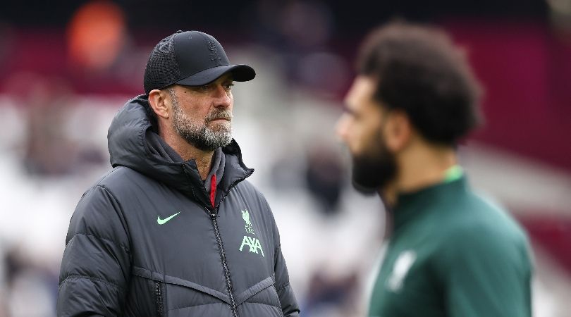 Mohamed and Jurgen Klopp during Liverpool&#039;s Premier League game against West Ham in April 2024.