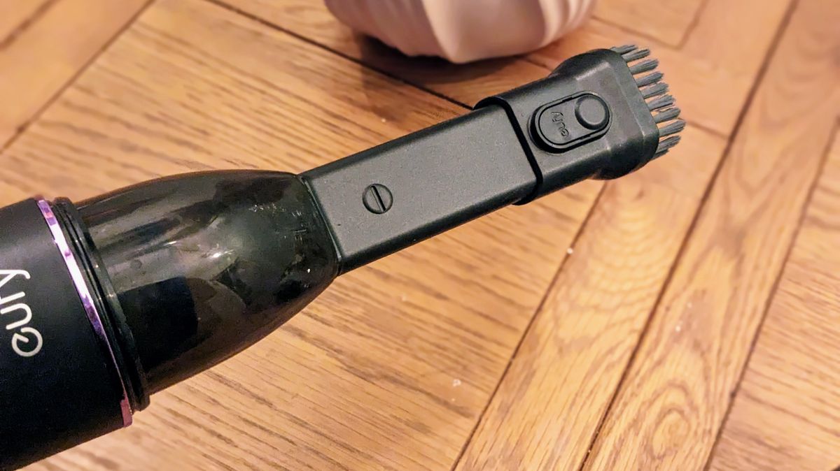 eufy HomeVac H11 being tested in writer's home