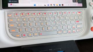 AYANEO Slide's backlit keyboard.