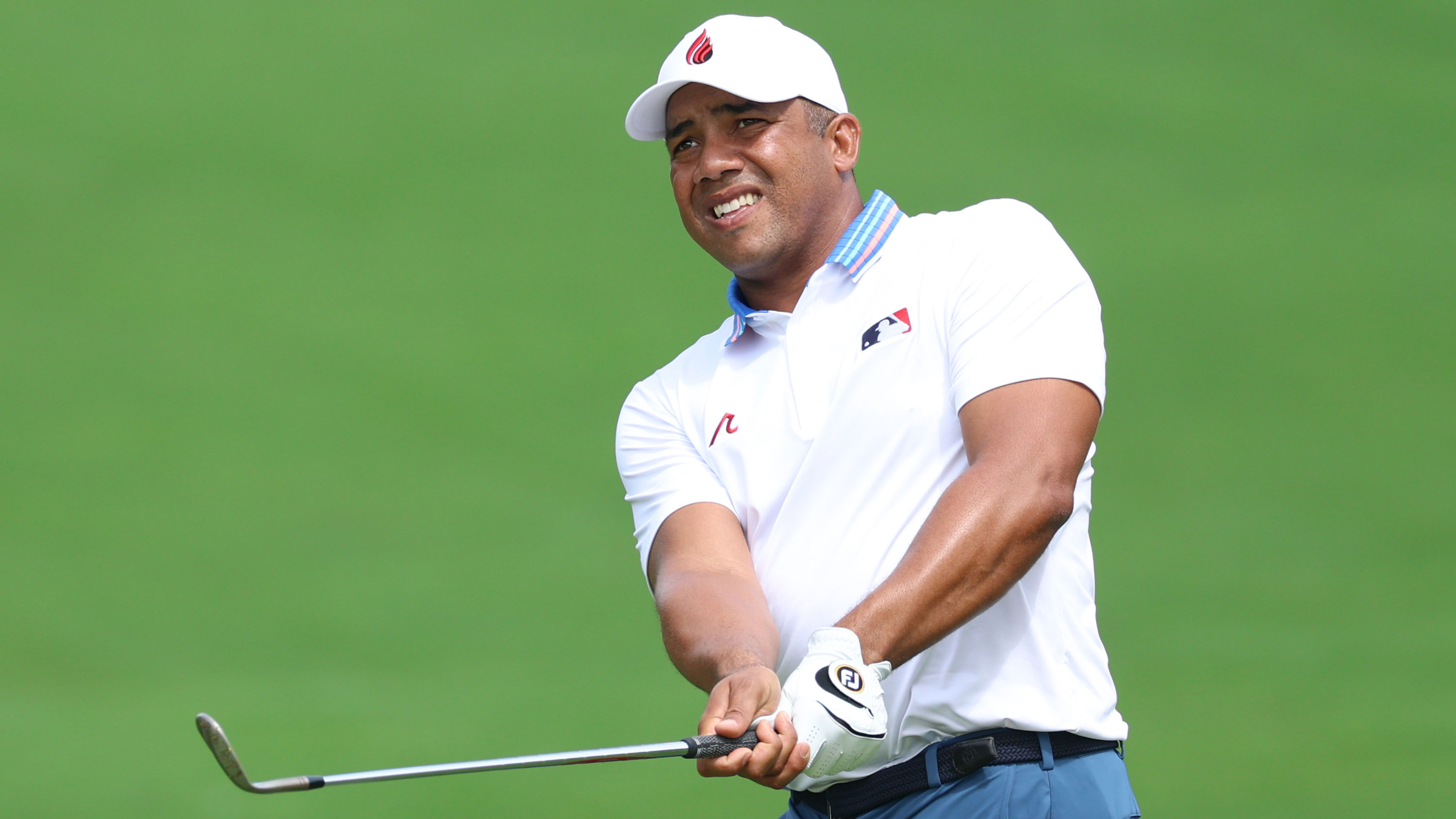 Jhonattan Vegas leading the 2025 PGA Championship at Quail Hollow