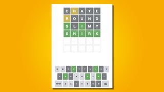 Wordle 593 answer on a yellow background