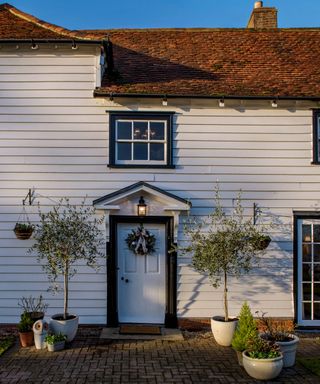 exterior of house with patio potted plant