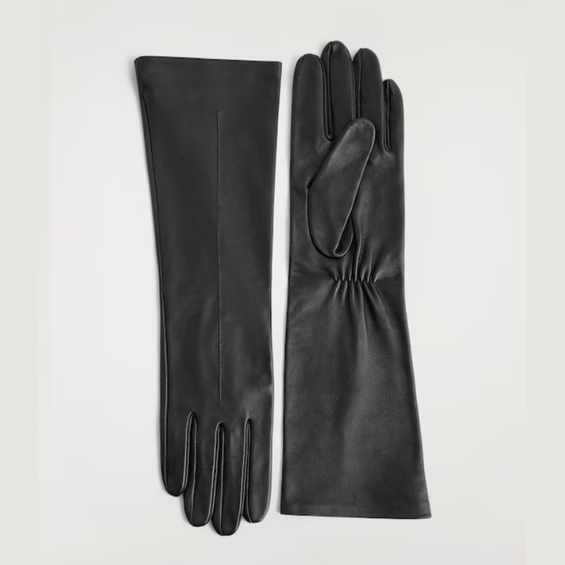 black leather gloves