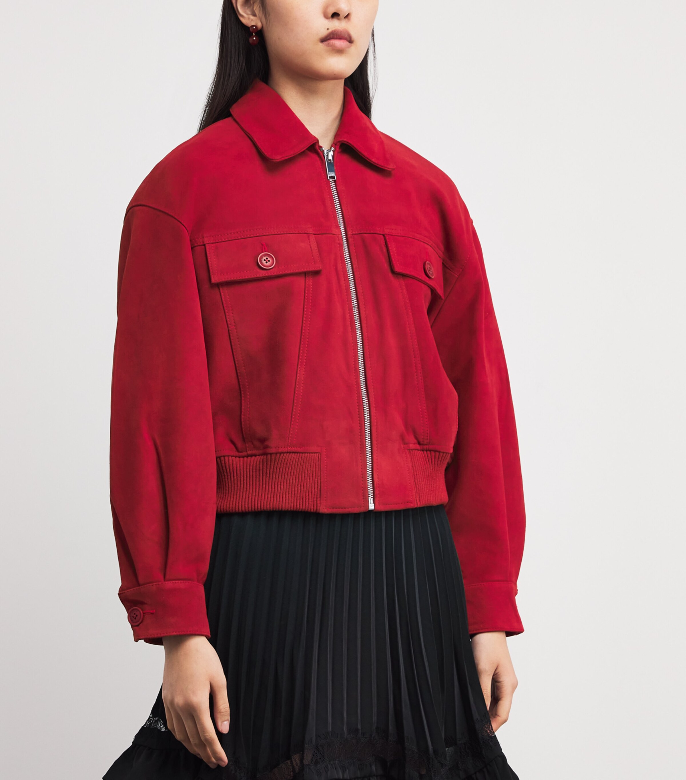 Claudie Pierlot Suede Collared Jacket