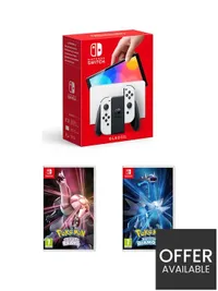 Nintendo Switch OLED white console with Pokémon Brilliant Diamond and Shining Pearl: was £399.97, now £389.97 (save £10)