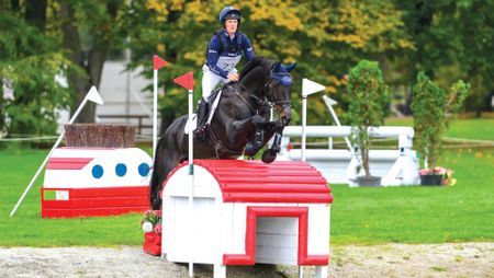 Pictured Tom McEwen and Brookfield Future News during the Strezgom CCI4*-L cross-country.