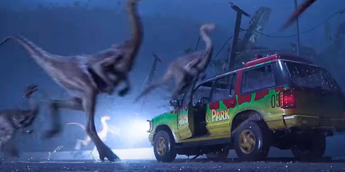 Screenshots from the Jurassic Park Survival game, revealing dinosaurs and locations from the movie.