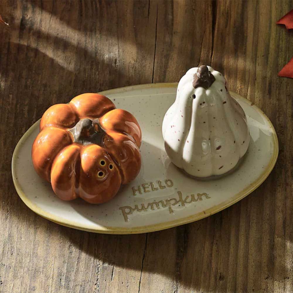 pumpkin salt and pepper pots by Next