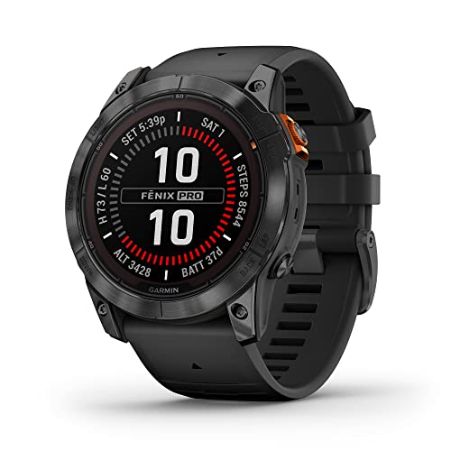 Garmin Fēnix 7x Pro Solar, Multisport Gps Smartwatch, Built-In Flashlight, Solar Charging Capability, Black