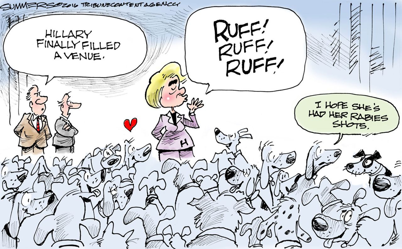 Political Cartoon U.S. Hillary 2016