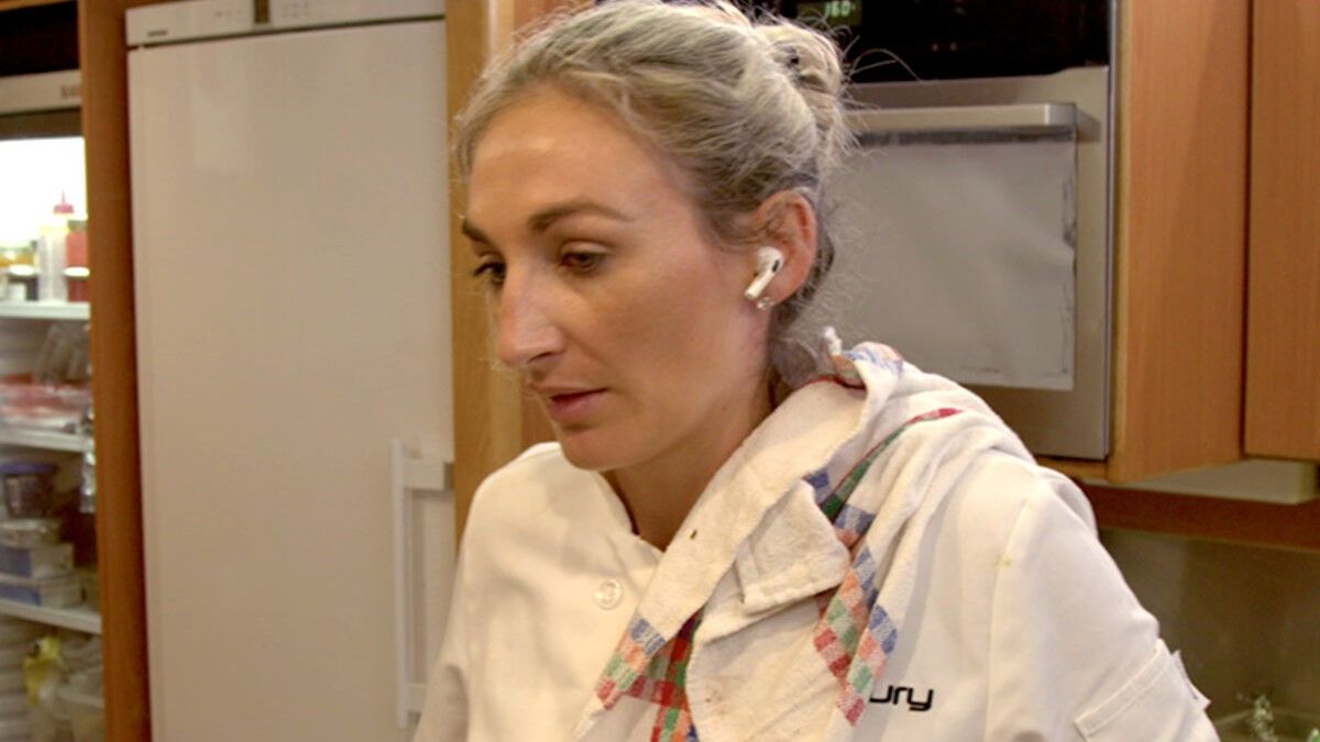 Chef Jess Condy in the kitchen in Below Deck Adventure season 1