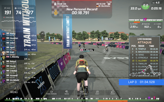 Wahoo X RGT screenshot showing cyclist avatar drafting