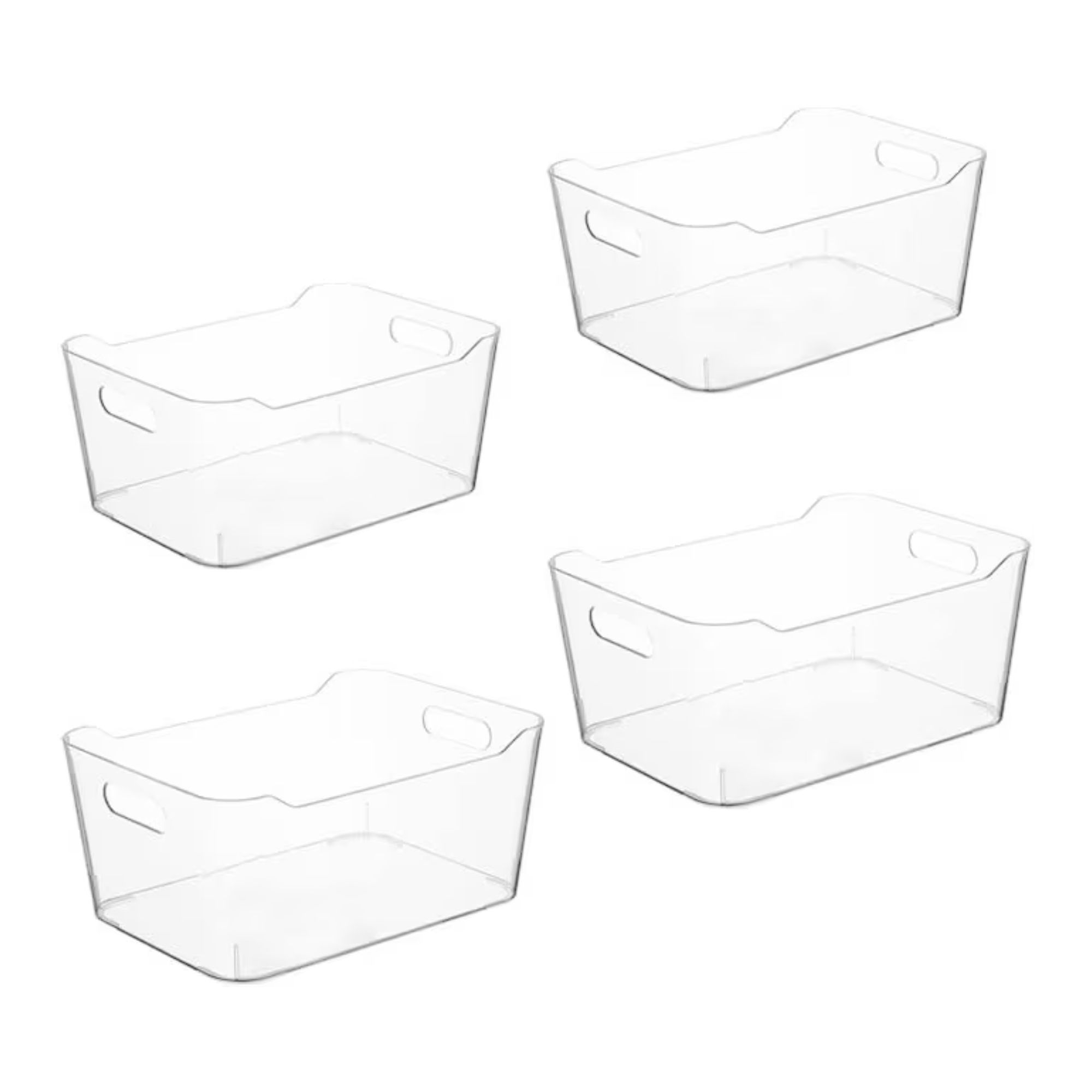 4Pcs Clear Plastic Organiser Storage Versatile Kitchen Organiser Tray