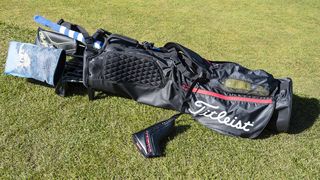 The Titleist Premium Carry Bag resting on the green