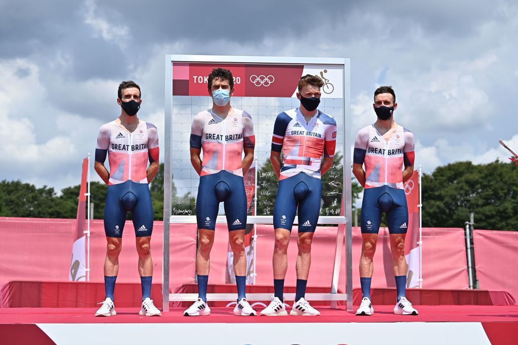 Britains road cycling team members pose for a picture before the start of the mens cycling road race during the Tokyo 2020 Olympic Games at Musashinonomori Park outside Tokyo Japan on July 24 2021 Photo by Ben STANSALL AFP The erroneous mentions appearing in the metadata of this photo by Ben STANSALL has been modified in AFP systems in the following manner Musashinonomori Park outside Tokyo instead of Fuji Speedway in Oyama Please immediately remove the erroneous mentions from all your online services and delete it them from your servers If you have been authorized by AFP to distribute it them to third parties please ensure that the same actions are carried out by them Failure to promptly comply with these instructions will entail liability on your part for any continued or post notification usage Therefore we thank you very much for all your attention and prompt action We are sorry for the inconvenience this notification may cause and remain at your disposal for any further information you may require Photo by BEN STANSALLAFP via Getty Images