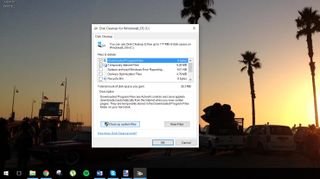 A screenshot showing the Disk Cleanup tool on Windows 10