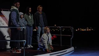 One of Us Is Lying season 2 cast on a boat