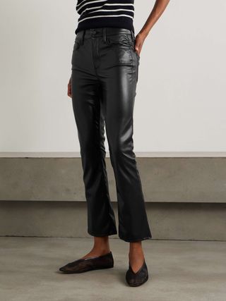 The Insider Flood cropped faux leather bootcut trousers