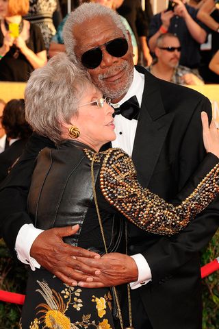 Morgan Freeman And Rita Moreno Cuddle Up At The Screen Actors Guild Awards In Los Angeles