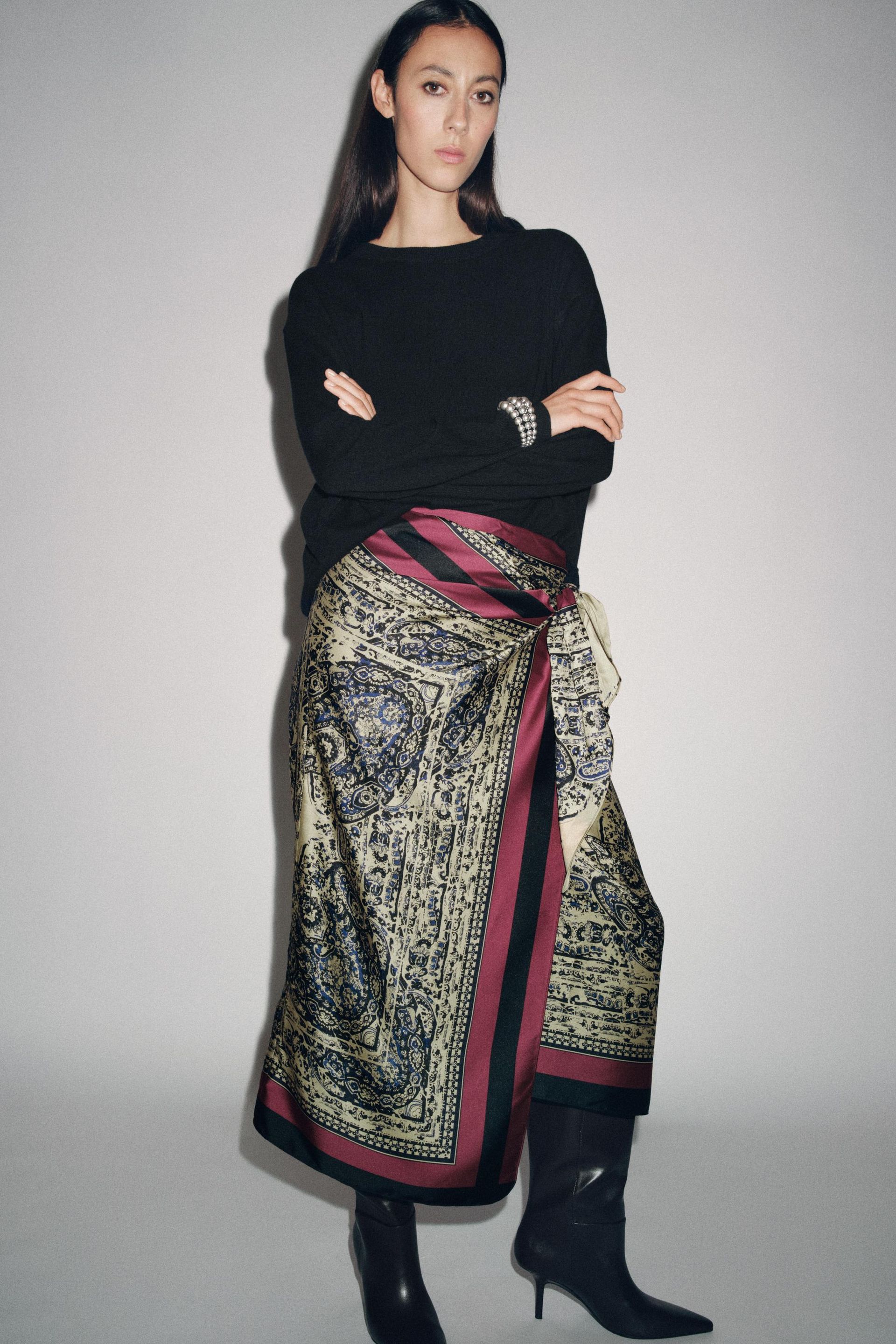 Zw Collection Paisley Sarong Skirt
