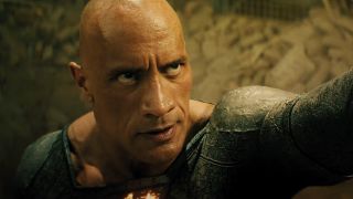 Dwayne Johnson's Black Adam grabbing offscreen Hawkman