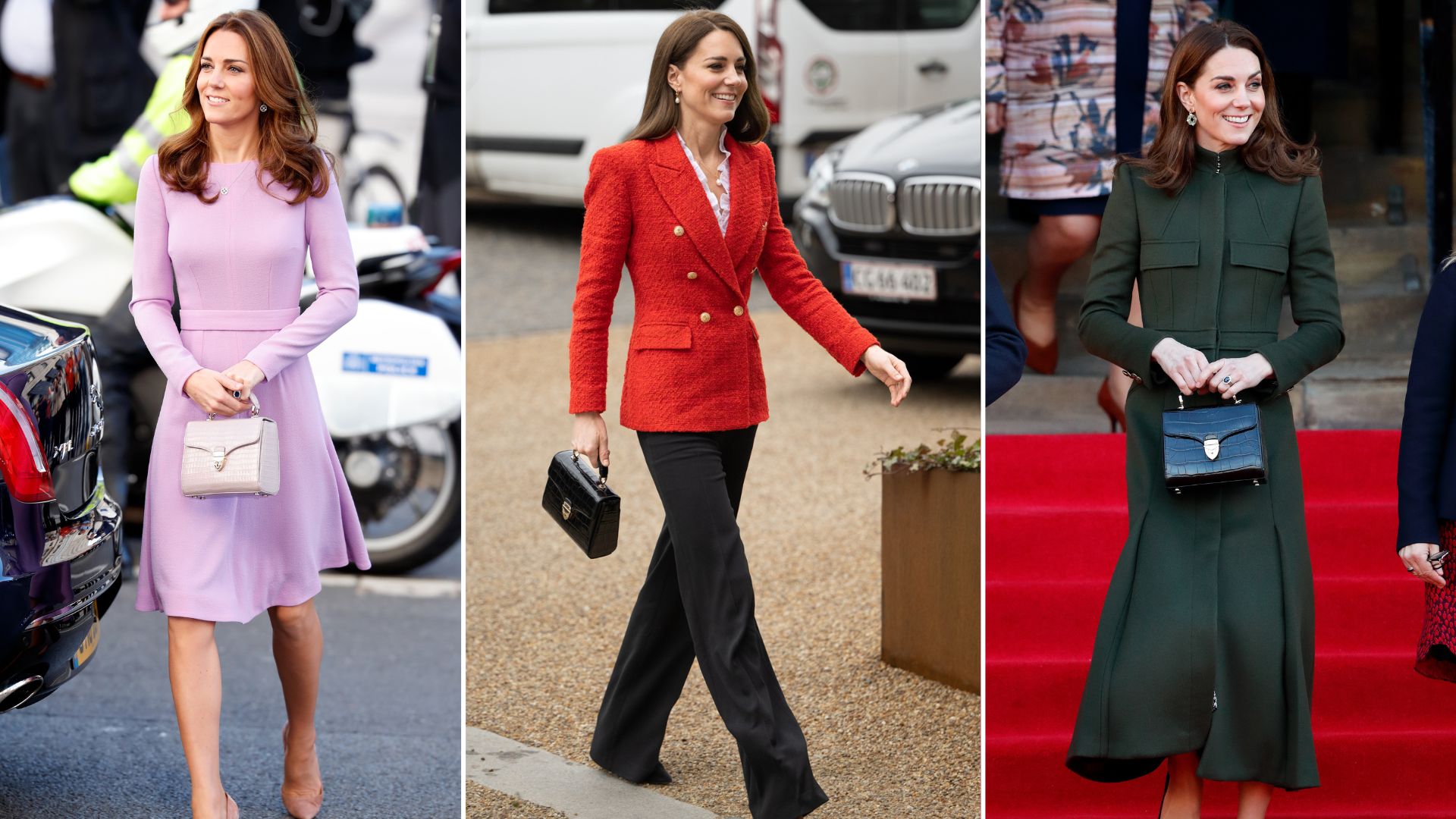 Kate Middleton carrying Aspinal of London&#039;s Mayfair Midi bag