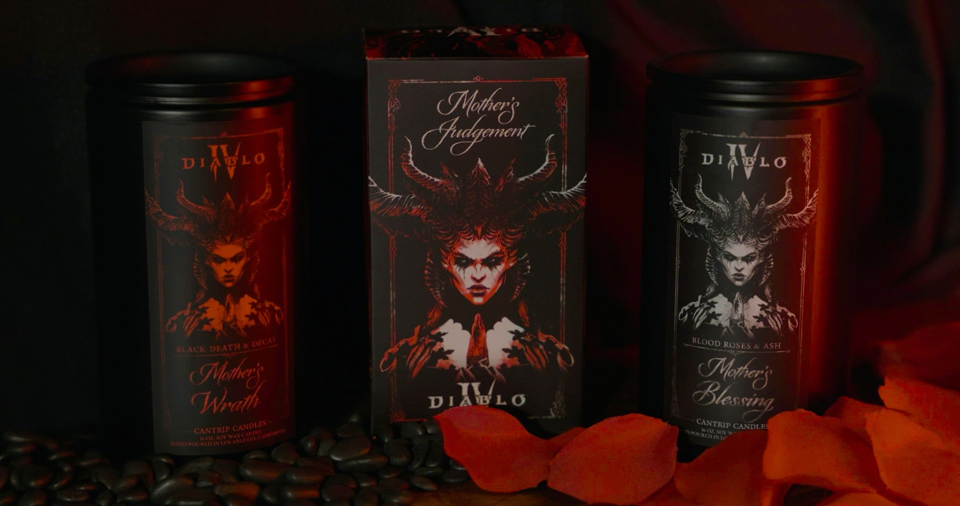 3 packaged Diablo candles