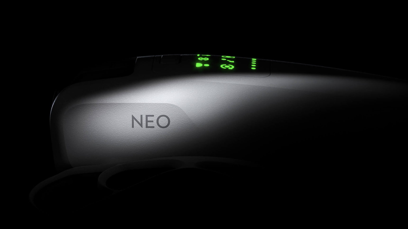 DJI Neo teaser, showing a silhouetted DJI Neo obscured in shadow against a black background