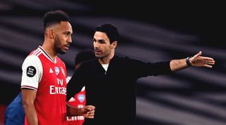 Mikel Arteta and Pierre-Emerick Aubameyang