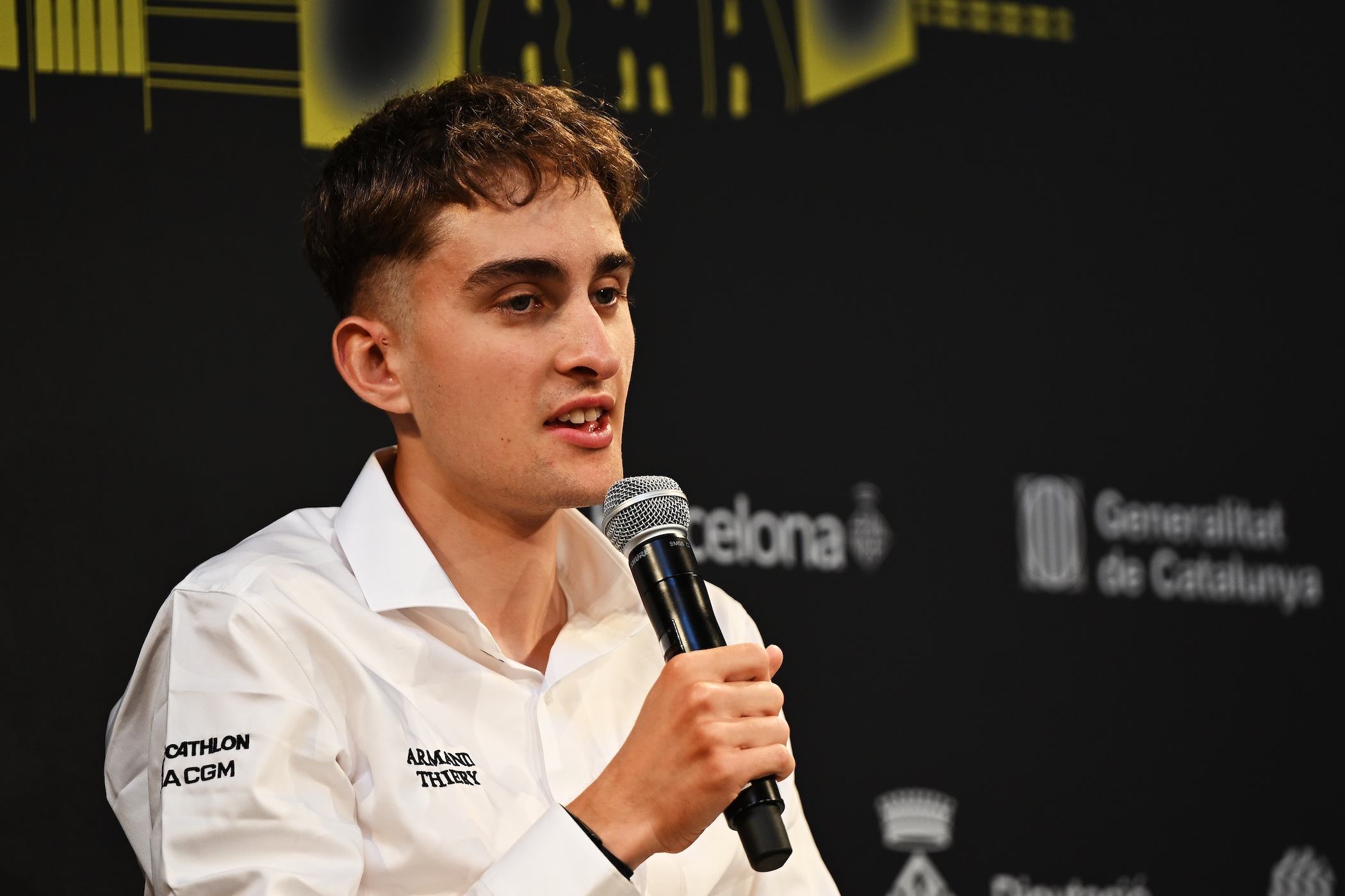 BARCELONA, SPAIN - JULY 02: Paul Seixas of France during the press conference of Decathlon CMA CGM Team prior to the 113th Tour de France 2026 / #UCIWT / on July 02, 2026 in Barcelona, Spain. (Photo by Dario Belingheri/Getty Images )