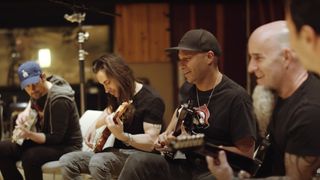Brad Paisley, Nuno Bettencourt, Tom Morello and Brad Paisley perform on Fender Game of Thrones guitars