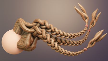 Braided hair created in Blender