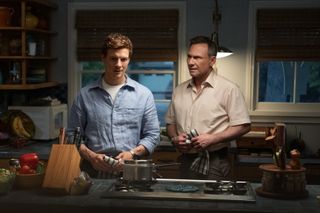 Dexter: Original Sin star Patrick Gibson as Dexter Morgan with Christian Slater as his dad Harry.