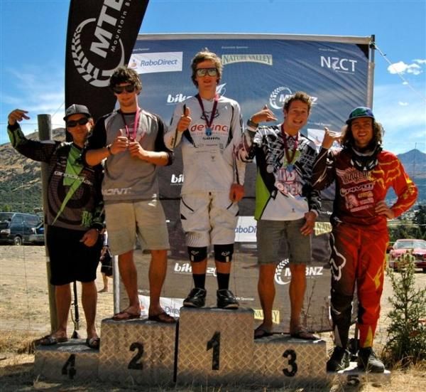 NZ MTB Downhill Cup - Queenstown Elite men's podium