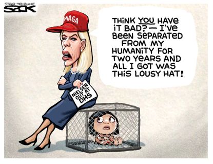 Political Cartoon U.S. Kirstjen Nielsen DHS resignation Immigration
