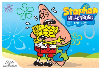 Editorial cartoon U.S. Stephen Hillenburg death creator of SpongeBob SquarePants Patrick Star
