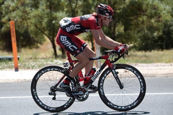 Chad Beyer (BMC) tries to get away from the field near the end.